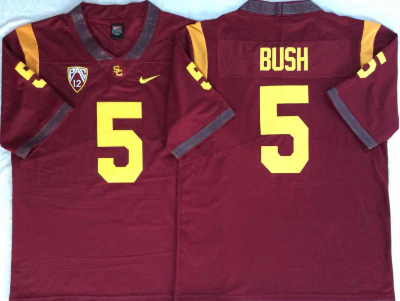 NCAA Men USC Trojans Red #5 BUSH